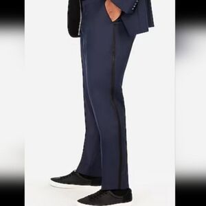 NWT EXPRESS MENS TUXEDO/ SUIT SLIM FIT PANTS 34/30 Blue Navy Black STRETCH FIT